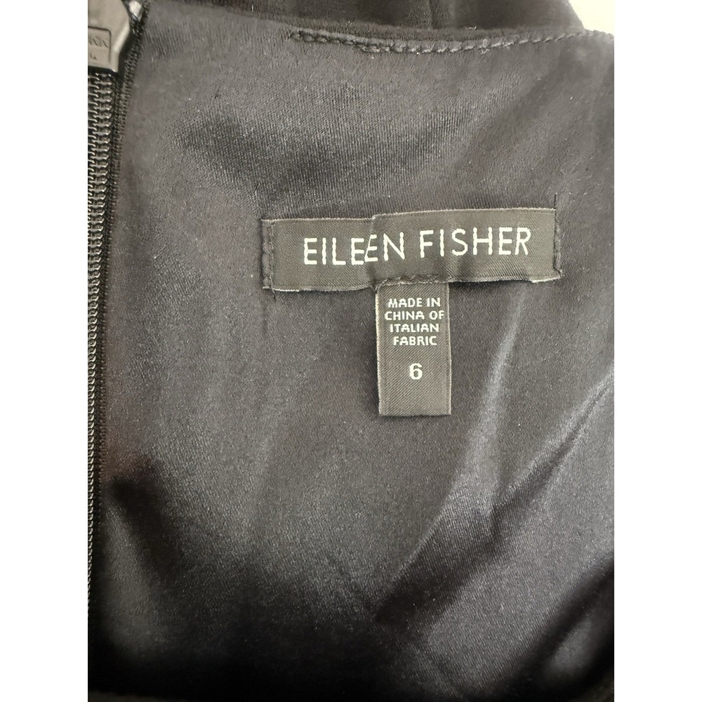 Eileen Fisher Womens Black‎ Sleeveless Lined A Line Dress Womens Size 6 - Picture 3 of 9